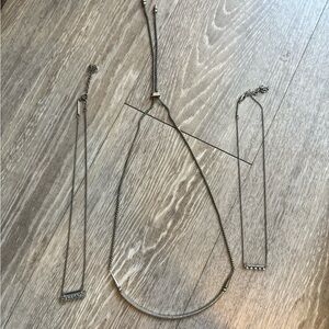 3 Kendra Scott Necklaces - AS IS - antique silver